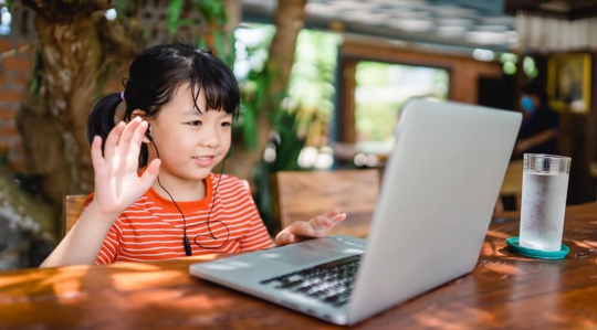 Child facetiming parent